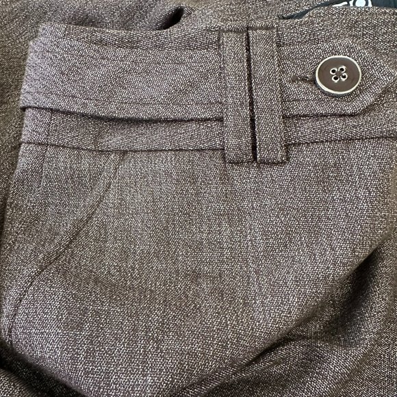 Apt.9 Women Dress Pants Brown Size 10 Average Maxwell Fit Herringbone Wide Legs - Picture 6 of 7